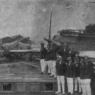 Un grupo de pilotos de la SCADTA posa en inmediaciones del Aeropuerto de Veranillo.